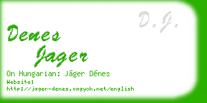 denes jager business card
