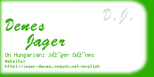 denes jager business card